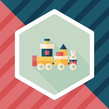 Tren oyuncak uzun gölge, eps10 düz simgesiyle