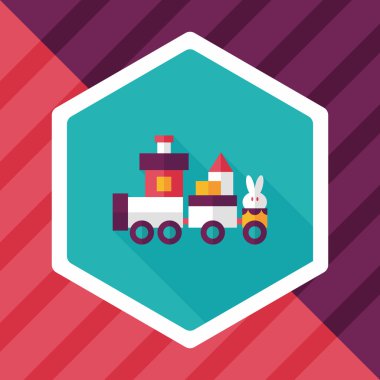 Tren oyuncak uzun gölge, eps10 düz simgesiyle