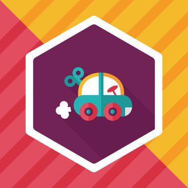 oyuncak araba düz simgesi ile uzun gölge, eps10