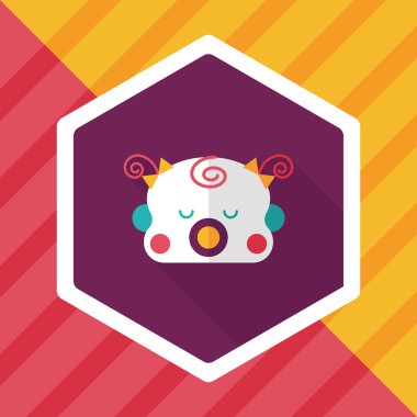 Bebek gril düz simgesi ile uzun gölge, esp10