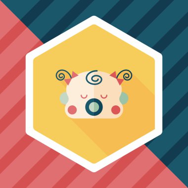 Bebek gril düz simgesi ile uzun gölge, esp10