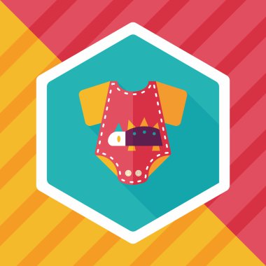 Uzun Gölge, eps 10 ile bebek onesie düz simgesi