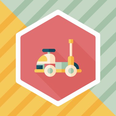 oyuncak araba düz simgesi ile uzun gölge, eps10