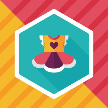 Çocuk elbise düz simgesi ile uzun gölge, eps10