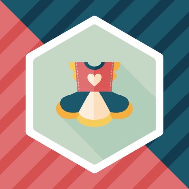 Çocuk elbise düz simgesi ile uzun gölge, eps10