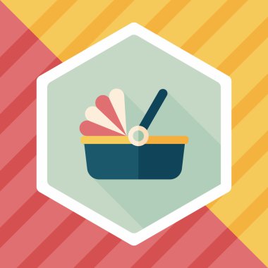 Bebek beşik yatak düz simgesiyle uzun gölge, eps10