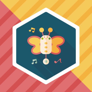 Uzun Gölge, eps10 ile kelebek müzik oyuncak düz simgesi