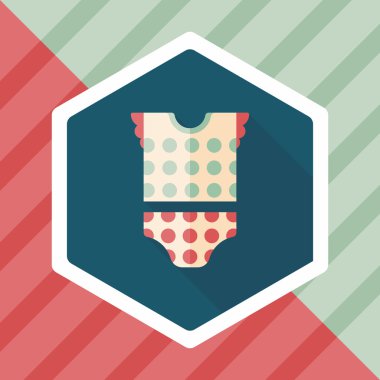 Bebek Giyim uzun gölge, eps 10 düz simgesiyle