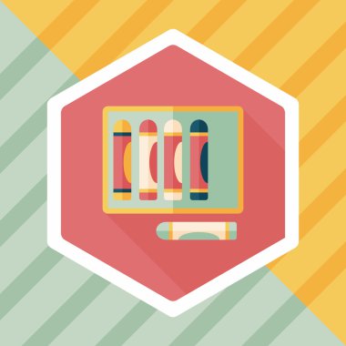 boya kalemi ile uzun gölge, eps10 düz simgesi