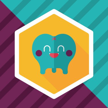 Uzun gölgeler, eps10 ile diş düz stil simgesi