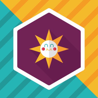 Uzun Gölge, eps10 güneş düz simgesiyle