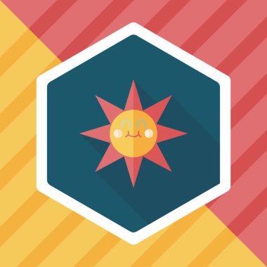 Uzun Gölge, eps10 güneş düz simgesiyle