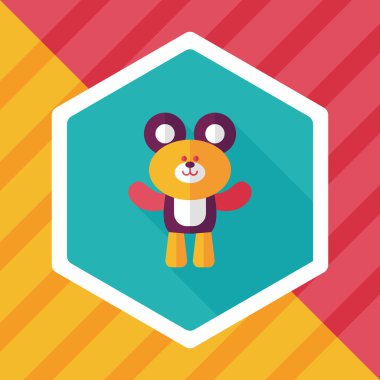 oyuncak ayı uzun gölge, eps10 düz simgesiyle