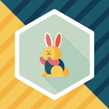 Uzun Gölge, eps 10 ile tavşan düz simgesi