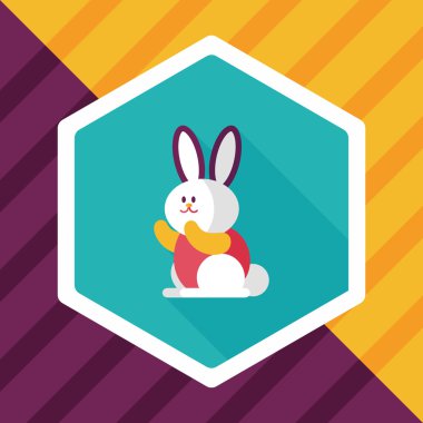 Uzun Gölge, eps 10 ile tavşan düz simgesi