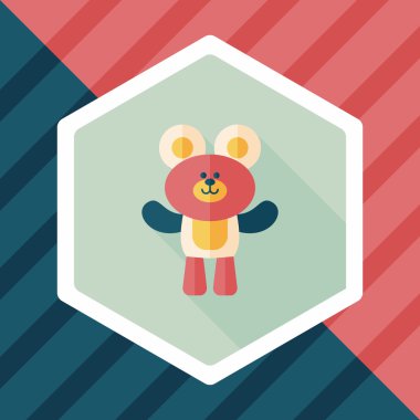 oyuncak ayı uzun gölge, eps10 düz simgesiyle