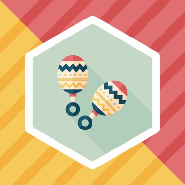 Bebek çıngırağı uzun gölge, eps 10 düz simgesiyle