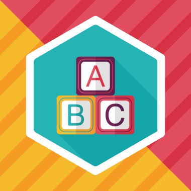 Uzun Gölge, eps 10 ile ABC blokları düz simgesi