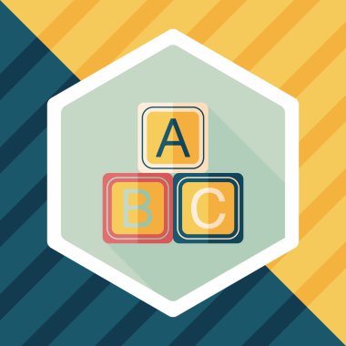 Uzun Gölge, eps 10 ile ABC blokları düz simgesi