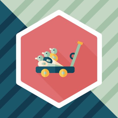 Uzun Gölge, eps10 ile düz simge oyuncak ördek sepeti