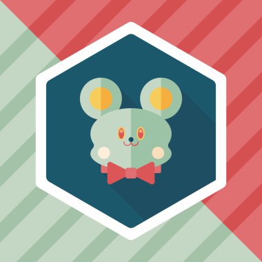 oyuncak ayı uzun gölge düz simgesi