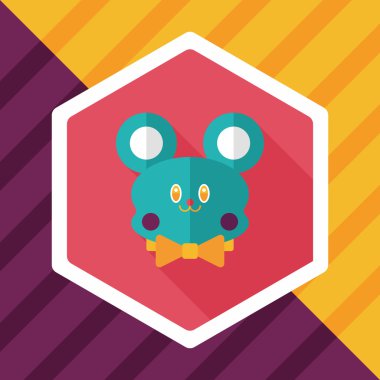 oyuncak ayı uzun gölge düz simgesi