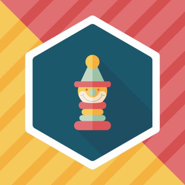 Piramit oyuncak düz simgesi ile uzun gölge, eps10