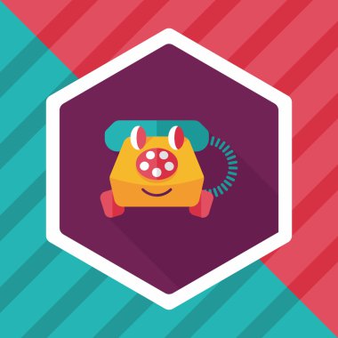 oyuncak telefon düz simgesi ile uzun gölge, eps10