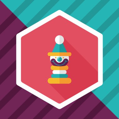 Piramit oyuncak düz simgesi ile uzun gölge, eps10