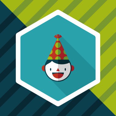 verjaardag partij jongen platte pictogram met lange schaduw, eps10