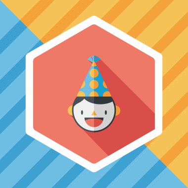 verjaardag partij jongen platte pictogram met lange schaduw, eps10