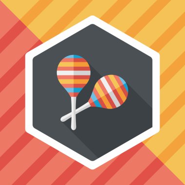 Uzun Gölge, eps10 ahşap rattle düz simgesi