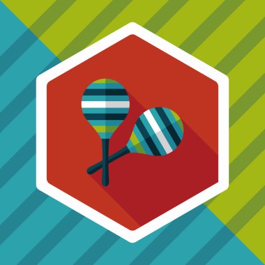 Uzun Gölge, eps10 ahşap rattle düz simgesi