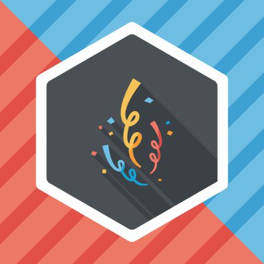 konfeti düz simgesi ile uzun gölge, eps10