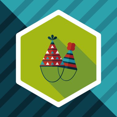 Uzun Gölge, eps10 ile doğum günü şapkası düz simgesi