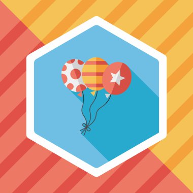 Balonlar düz simgesi ile uzun gölge, eps10