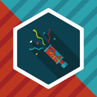 konfeti düz simgesi ile uzun gölge, eps10