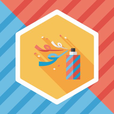 konfeti düz simgesi ile uzun gölge, eps10