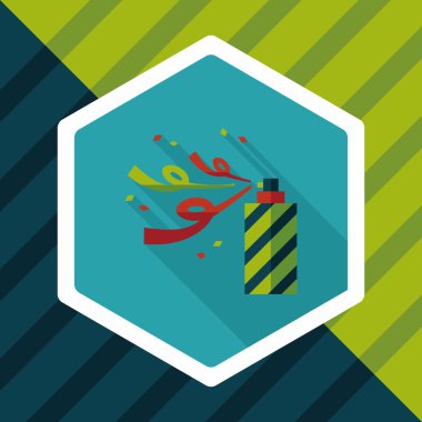 konfeti düz simgesi ile uzun gölge, eps10