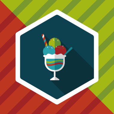 Uzun Gölge, eps10 dondurma düz simgesi