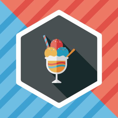 Uzun Gölge, eps10 dondurma düz simgesi