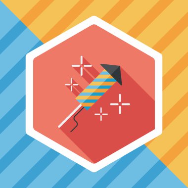 Uzun Gölge, eps10 fişek düz simgesi