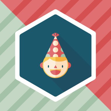 verjaardag partij jongen platte pictogram met lange schaduw, eps10