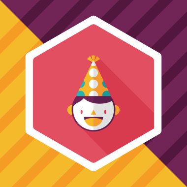 verjaardag partij jongen platte pictogram met lange schaduw, eps10