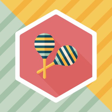 Uzun Gölge, eps10 ahşap rattle düz simgesi