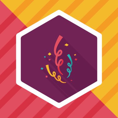 konfeti düz simgesi ile uzun gölge, eps10