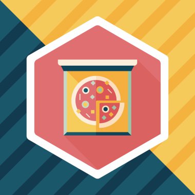 Uzun Gölge, eps10 pizza düz simgesi