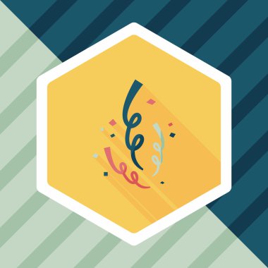 konfeti düz simgesi ile uzun gölge, eps10