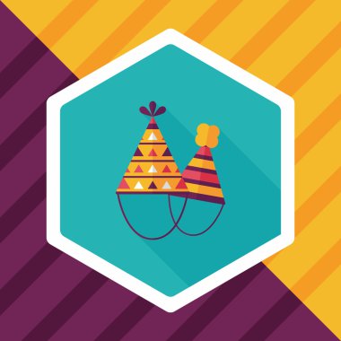 Uzun Gölge, eps10 ile doğum günü şapkası düz simgesi