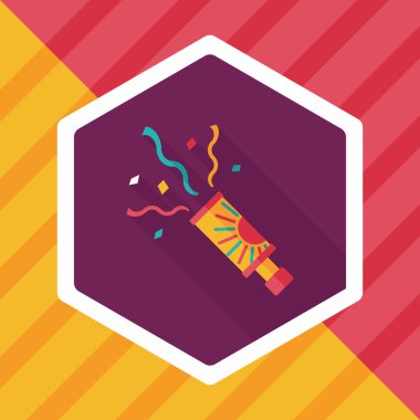 konfeti düz simgesi ile uzun gölge, eps10